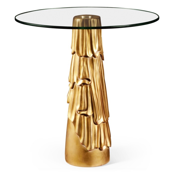Gilded antique gold leaf round drink table