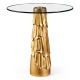 Gilded antique gold leaf round drink table
