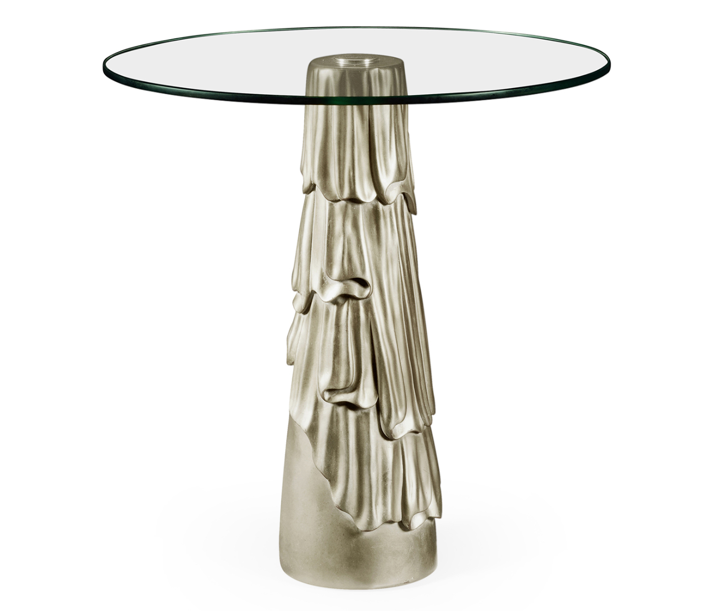Gilded antique silver leaf round drink table