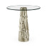 Gilded antique silver leaf round drink table