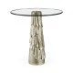 Gilded antique silver leaf round drink table