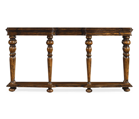 Rectangular Rustic Walnut Console
