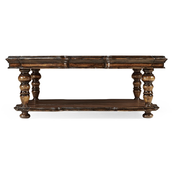 Square Rustic Walnut Coffee Table