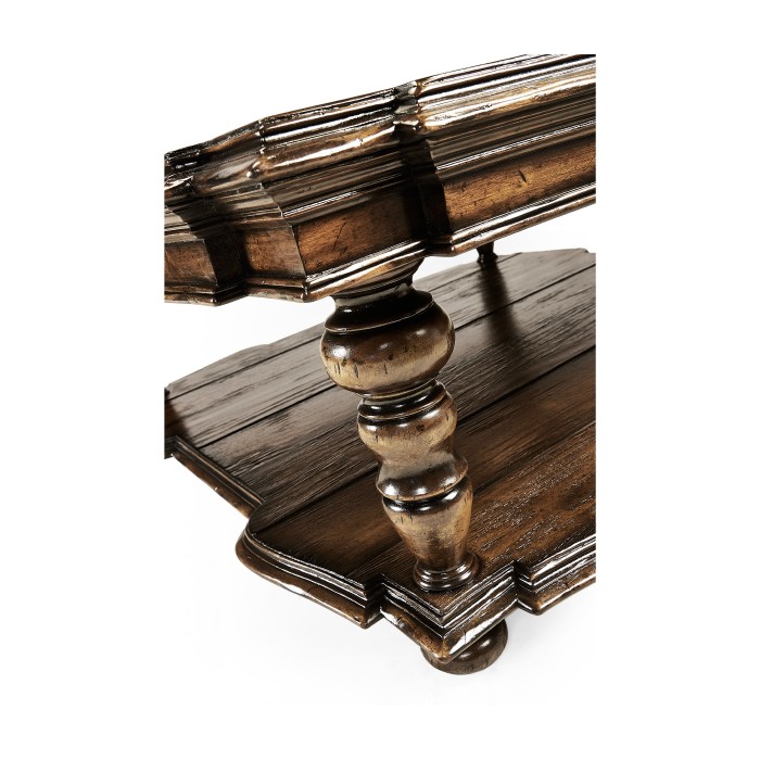 Square Rustic Walnut Coffee Table