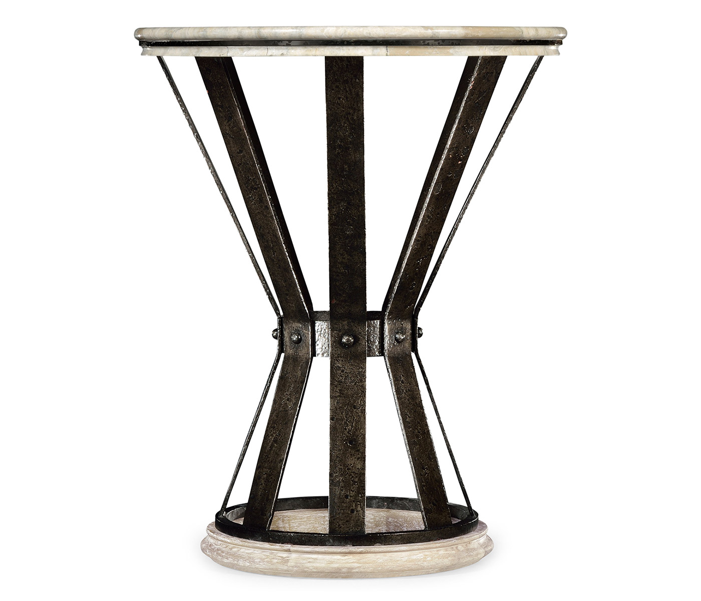 Wrought Iron Round Table with Light Marble Top