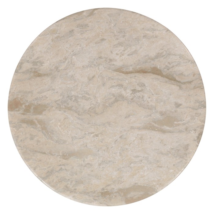 Wrought Iron Round Table with Light Marble Top