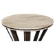 Wrought Iron Round Table with Light Marble Top