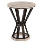 Wrought Iron Round Table with Light Marble Top