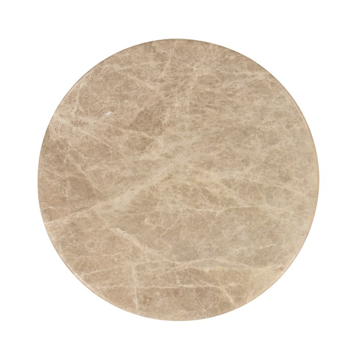 Wrought Iron Round Table with Dark Marble Top