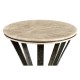 Wrought Iron Round Table with Dark Marble Top