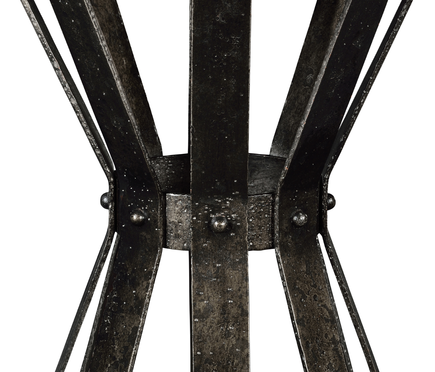 Wrought Iron Round Table with Dark Marble Top