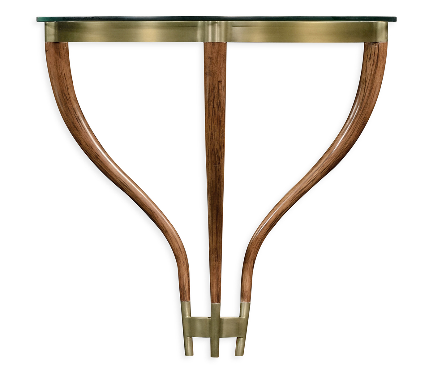 Hyedua wood demilune wall bracket console