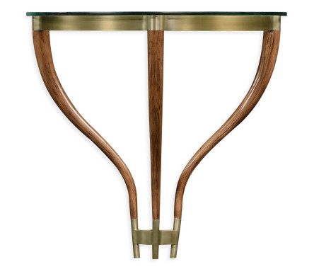Hyedua wood demilune wall bracket console
