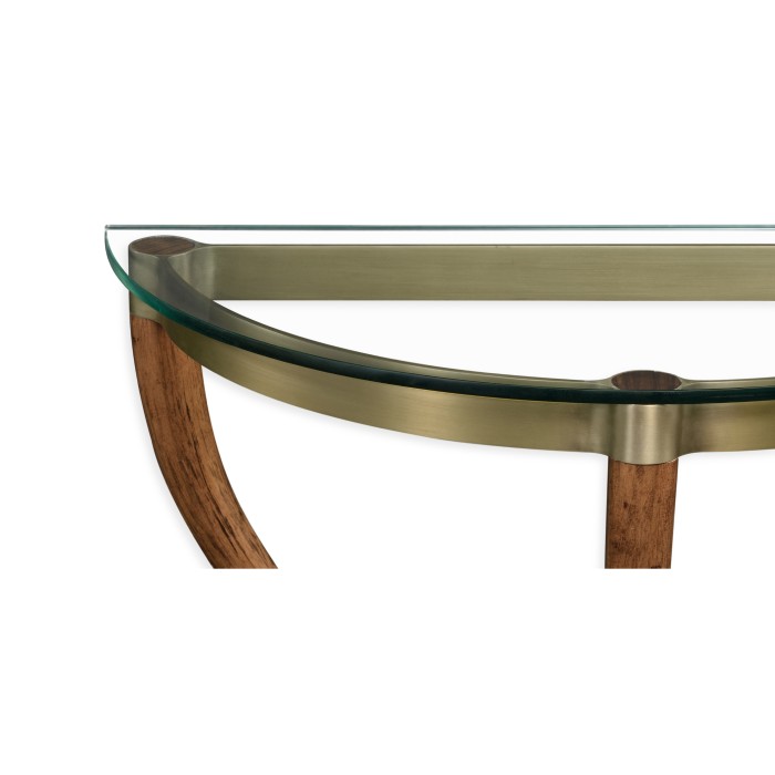 Hyedua wood demilune wall bracket console