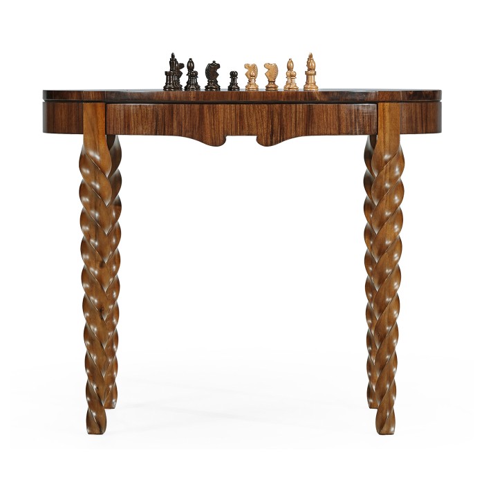 Walnut Barleytwist Game Table