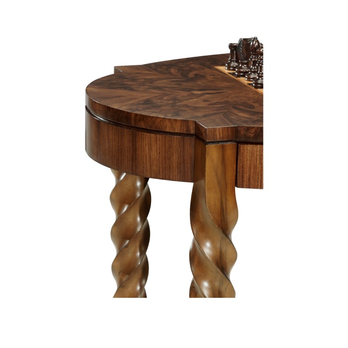 Walnut Barleytwist Game Table