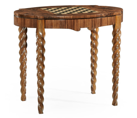Walnut Barleytwist Game Table