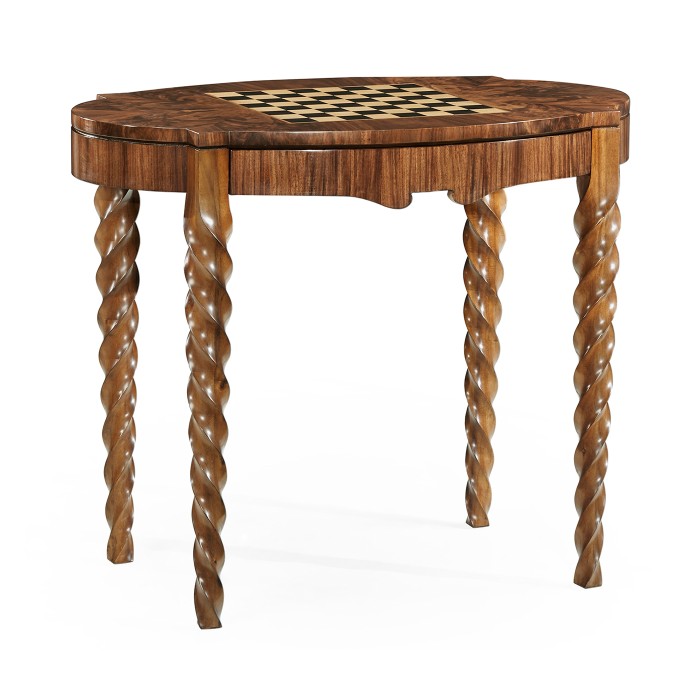 Walnut Barleytwist Game Table