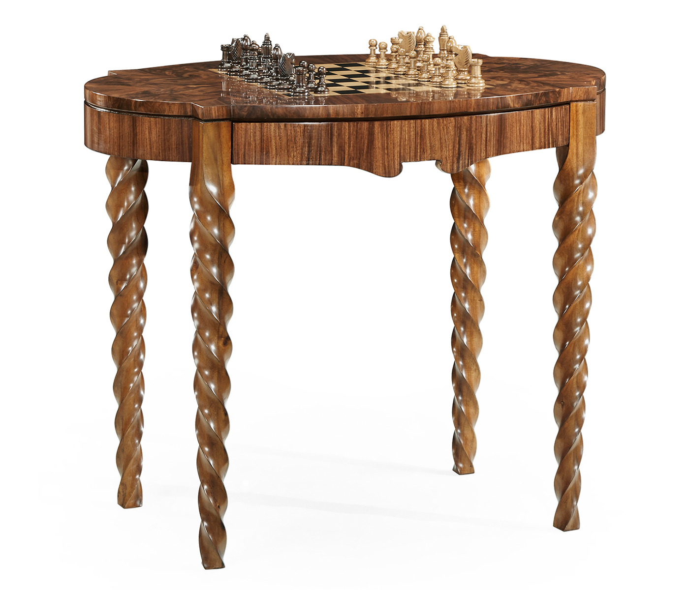 Walnut Barleytwist Game Table