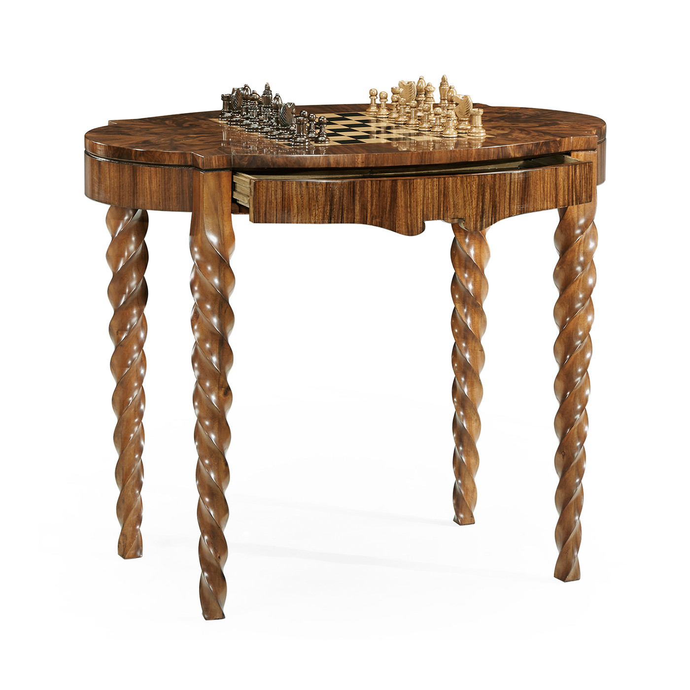 Walnut Barleytwist Game Table