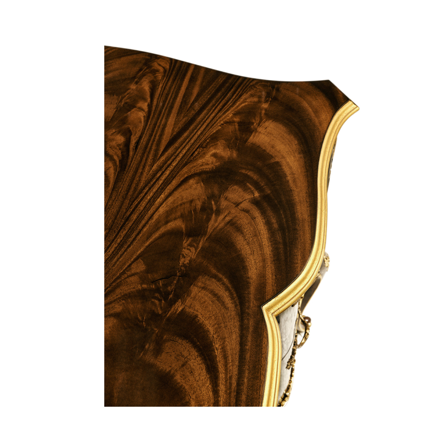 Mahogany chest of drawer with gilded