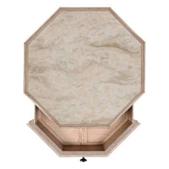 Octagon Limed Acacia End Table