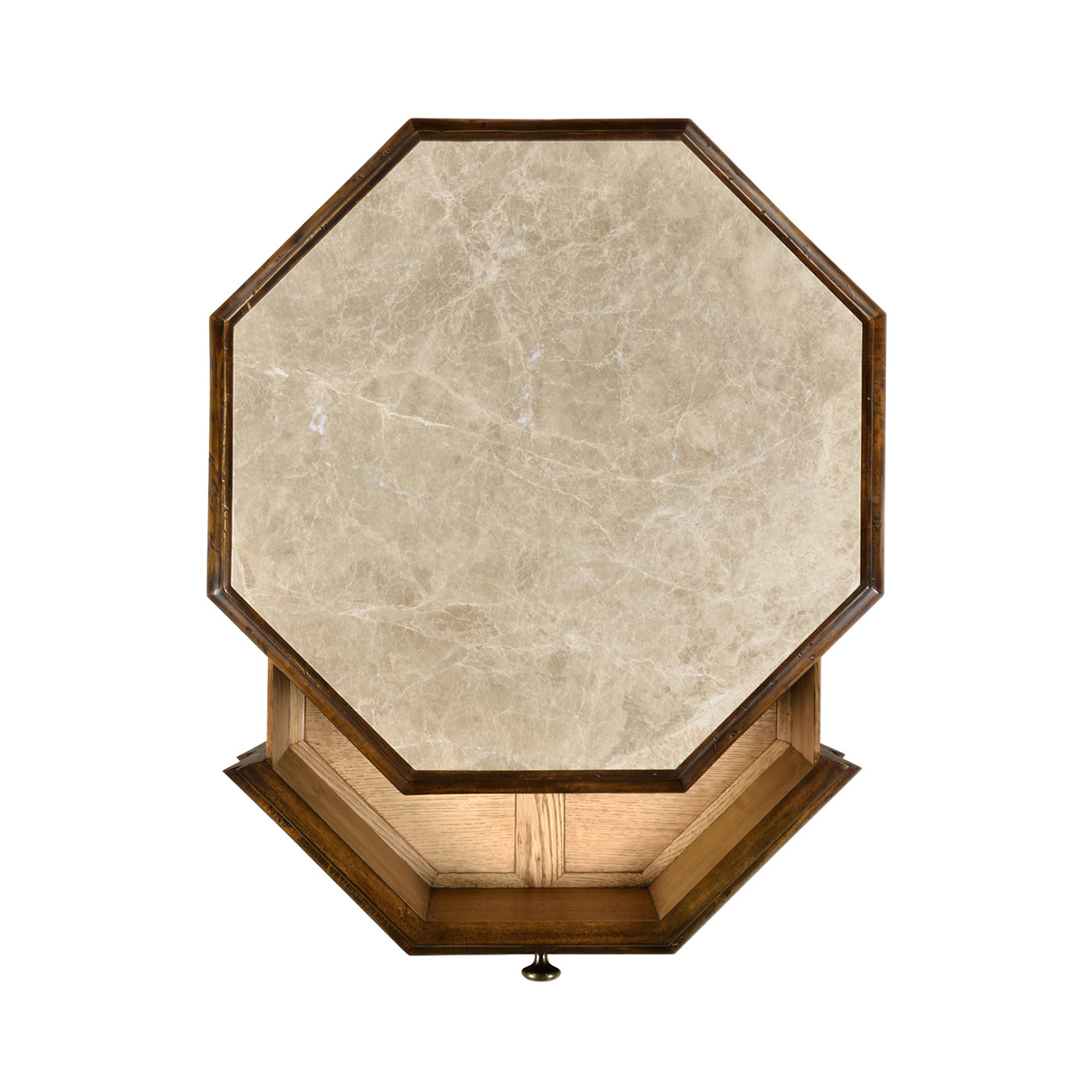 Octagon Rustic Walnut End Table