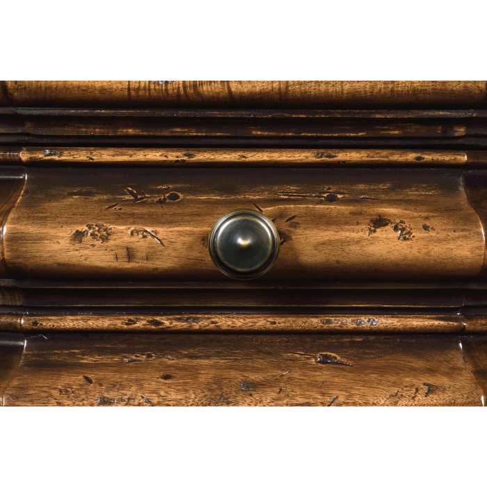Octagon Rustic Walnut End Table