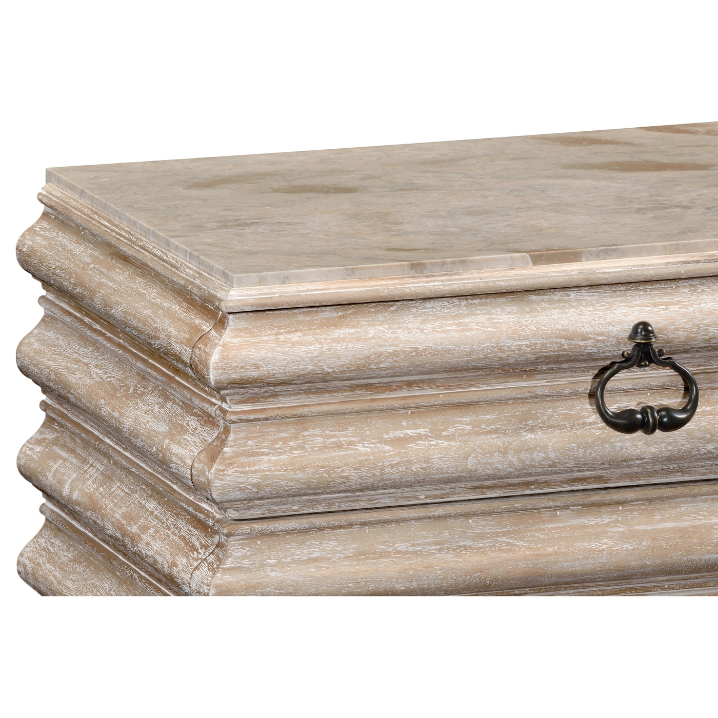 Rectangular Limed Acacia Chest of Drawers