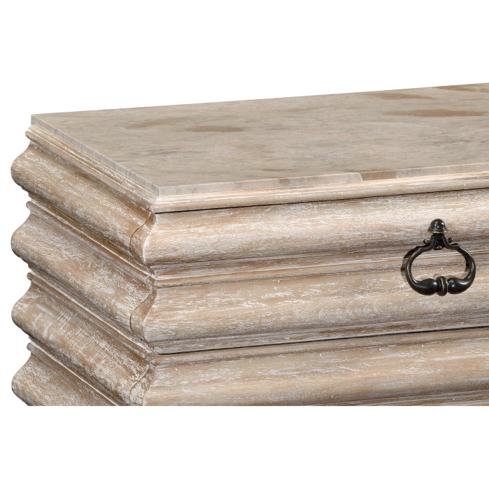 Rectangular Limed Acacia Chest of Drawers