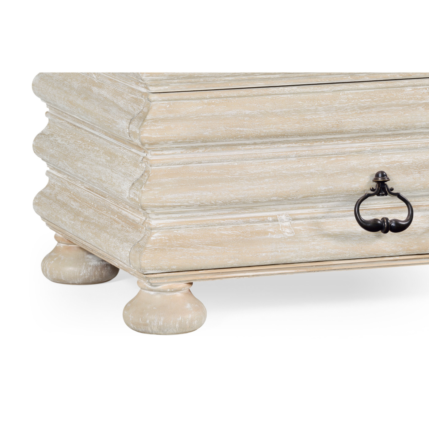 Rectangular Limed Acacia Chest of Drawers