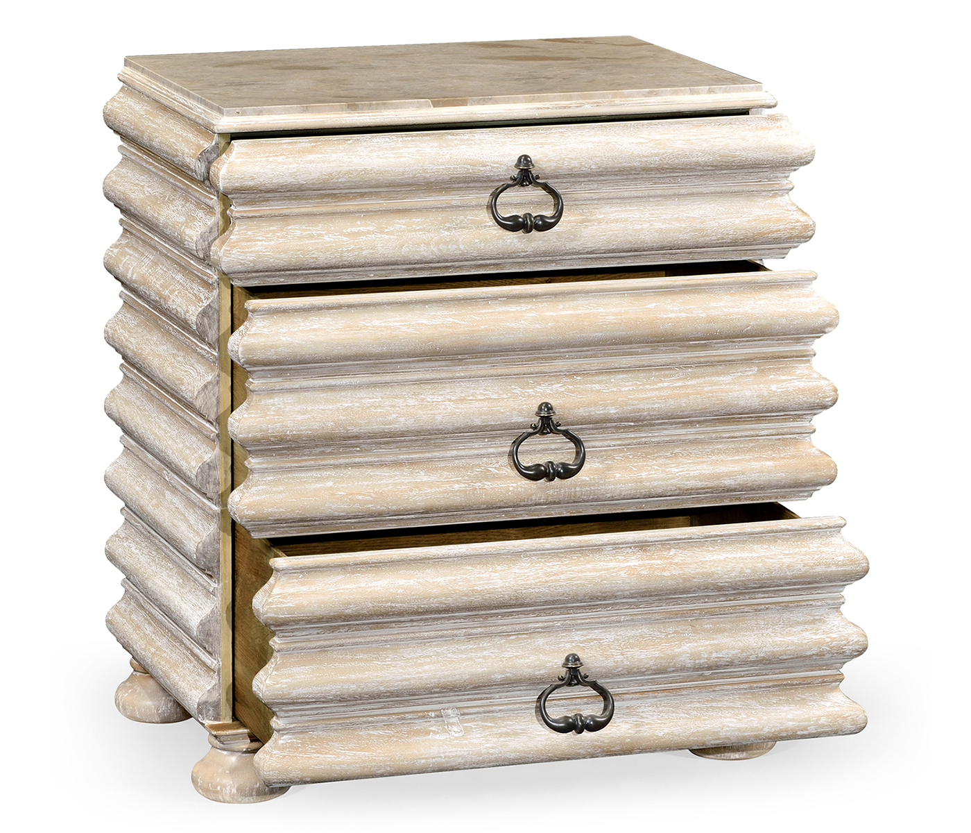 Rectangular Limed Acacia Chest of Drawers