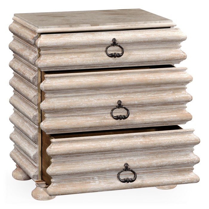 Rectangular Limed Acacia Chest of Drawers