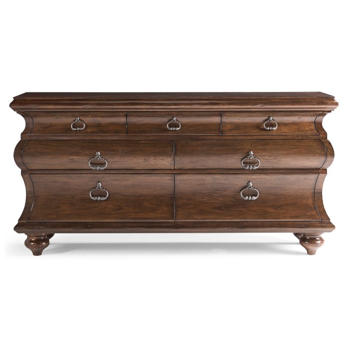 Large Rectangular Rustic Walnut Chest of Drawers