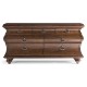 Large Rectangular Rustic Walnut Chest of Drawers