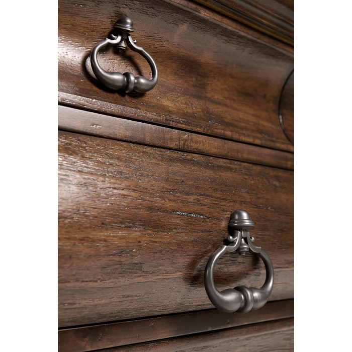 Large Rectangular Rustic Walnut Chest of Drawers
