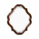Rustic walnut oval antique mirror