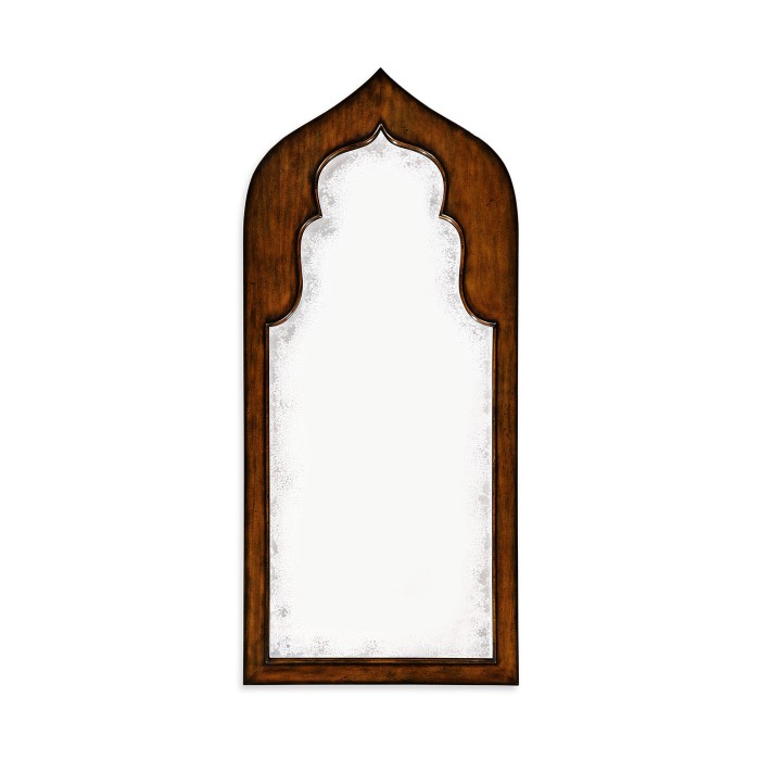 Rustic walnut floor antique mirror