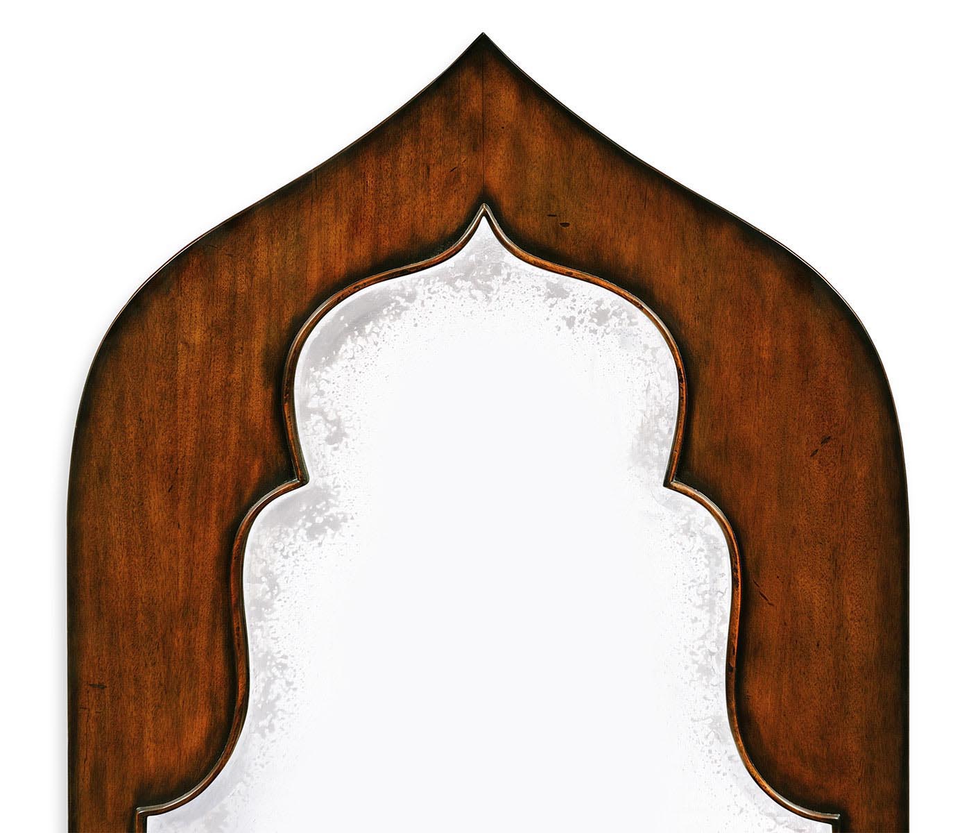 Rustic walnut floor antique mirror