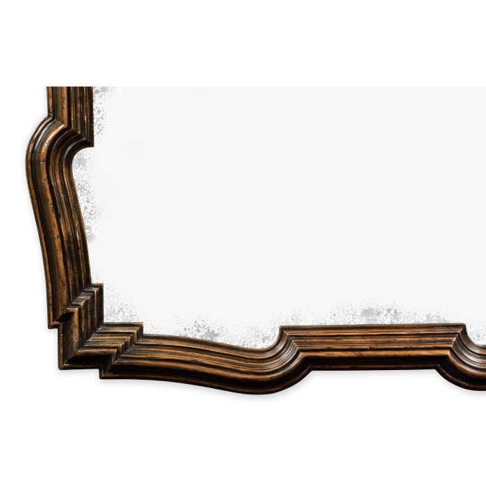Rustic Walnut Antique Mirror