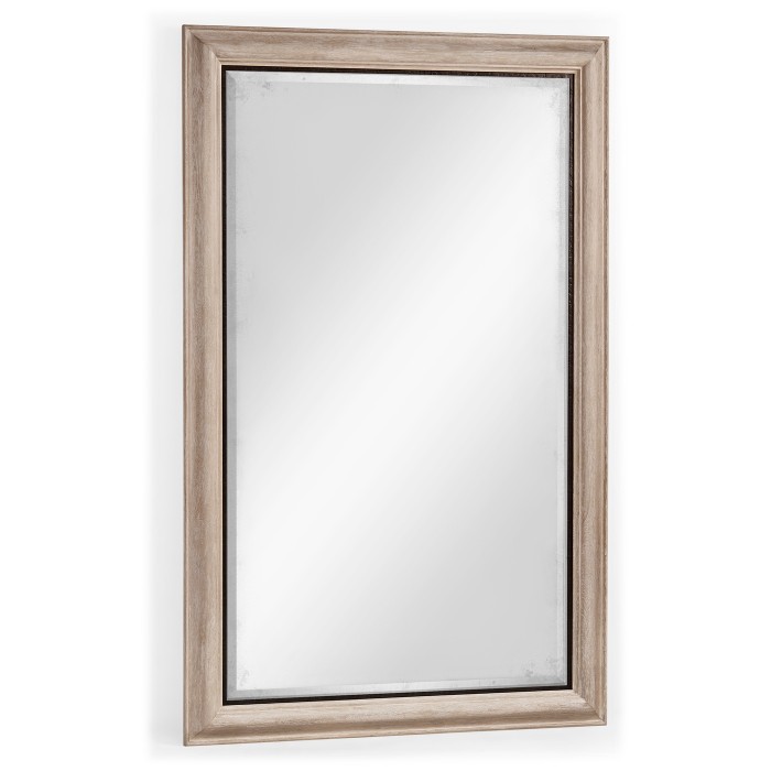 Rectangular Limed Acacia Antique Mirror