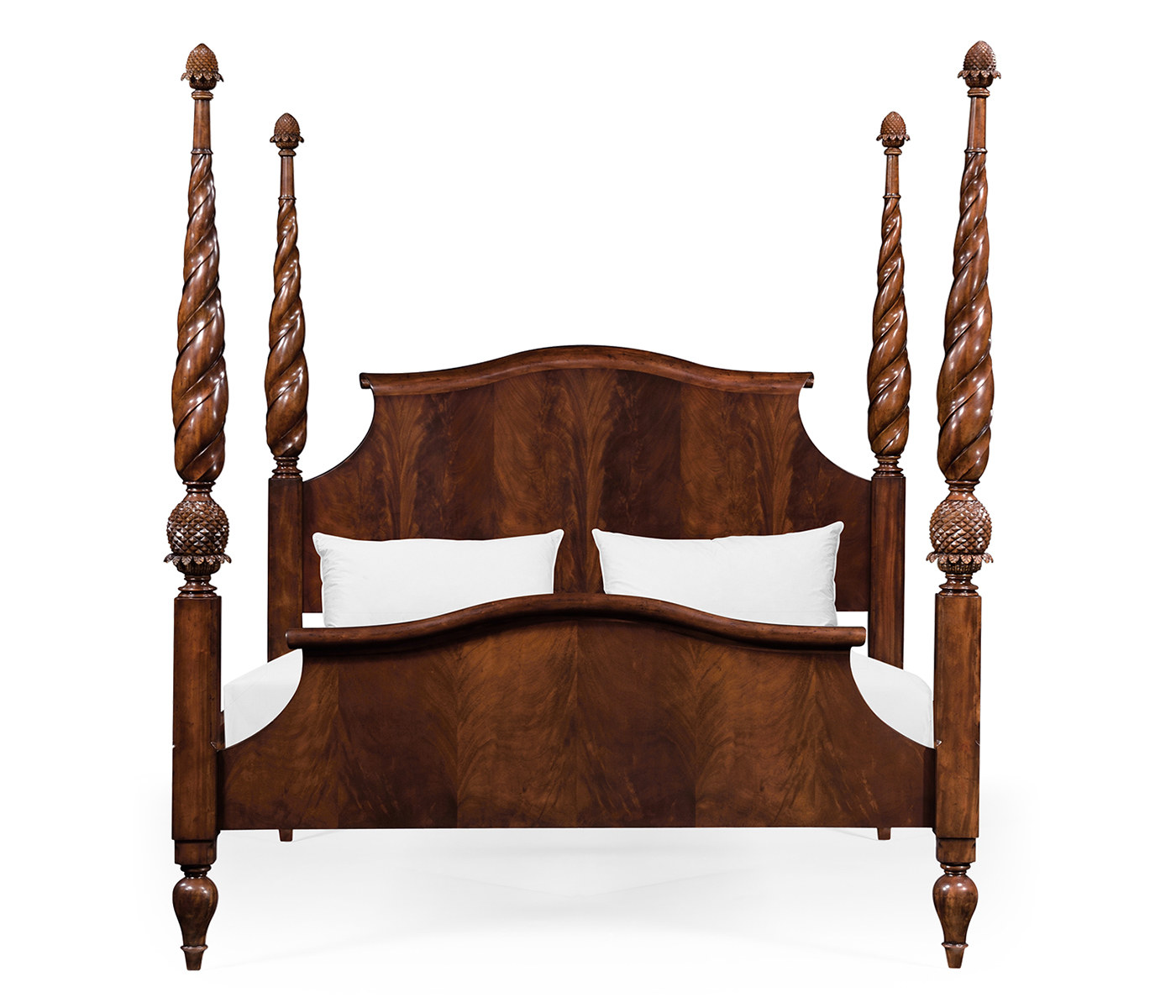 Four Poster Mahogany UK Queen Bed