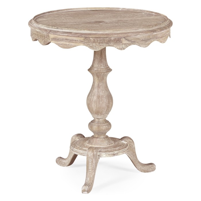 Round Limed Acacia Lamp Table