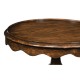 Round Rustic Walnut Lamp Table