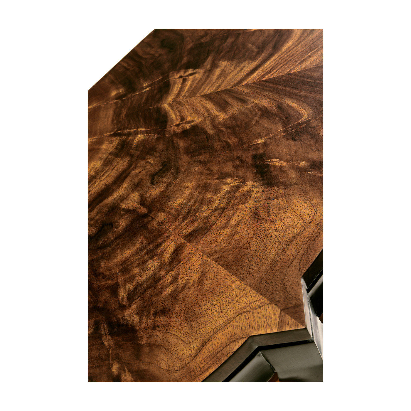 Black Barleytwist Demilune Console Table