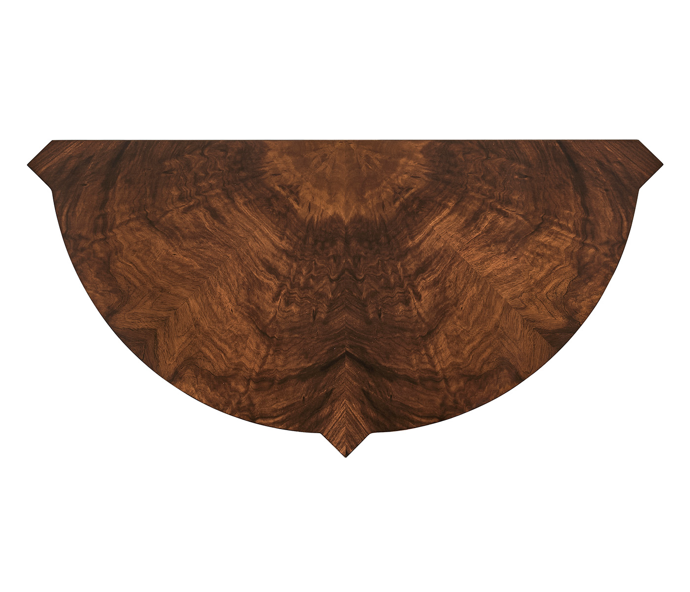 Walnut Barleytwist Demilune Console Table