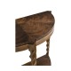 Walnut Barleytwist Demilune Console Table