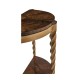 Walnut Barleytwist Demilune Console Table