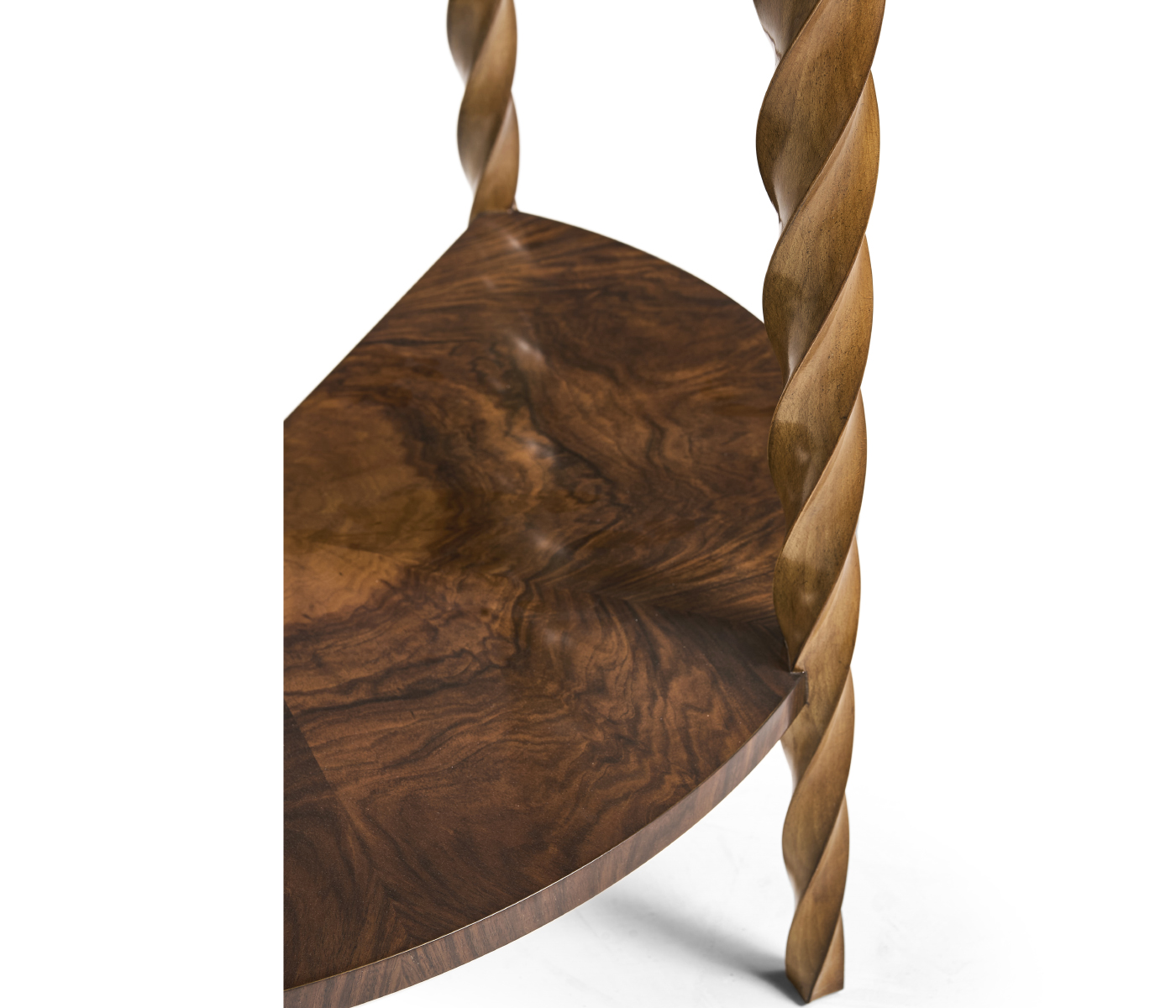 Walnut Barleytwist Demilune Console Table