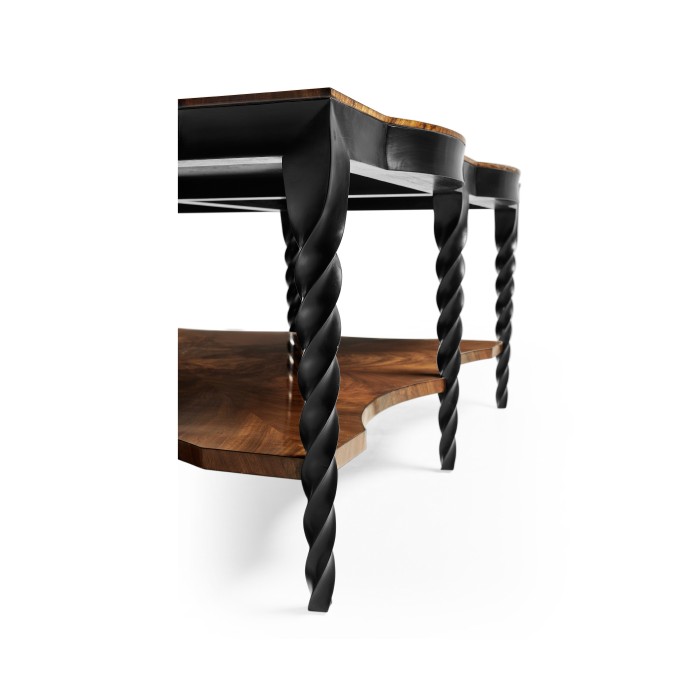 Black Barleytwist Square Coffee Table